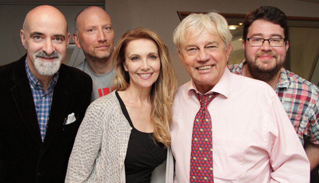 Nicholas Briggs (the Daleks), Ian Atkins (producer), Emma Samms (Anya), Frazer Hines (Jamie McCrimmon), George Mann (writer)