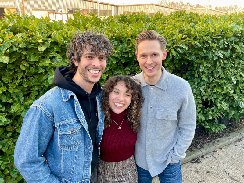 Shai Matheson (Dr Salt), Saffron Coomber (Mia) and Samuel Barnett (Norton Folgate)