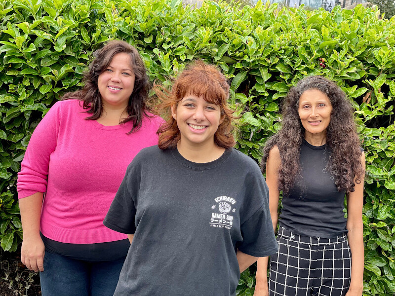 Ella Smith (Medusa), Safiyya Ingar (Hobgoblin) and Sakuntala Ramanee (Athena)