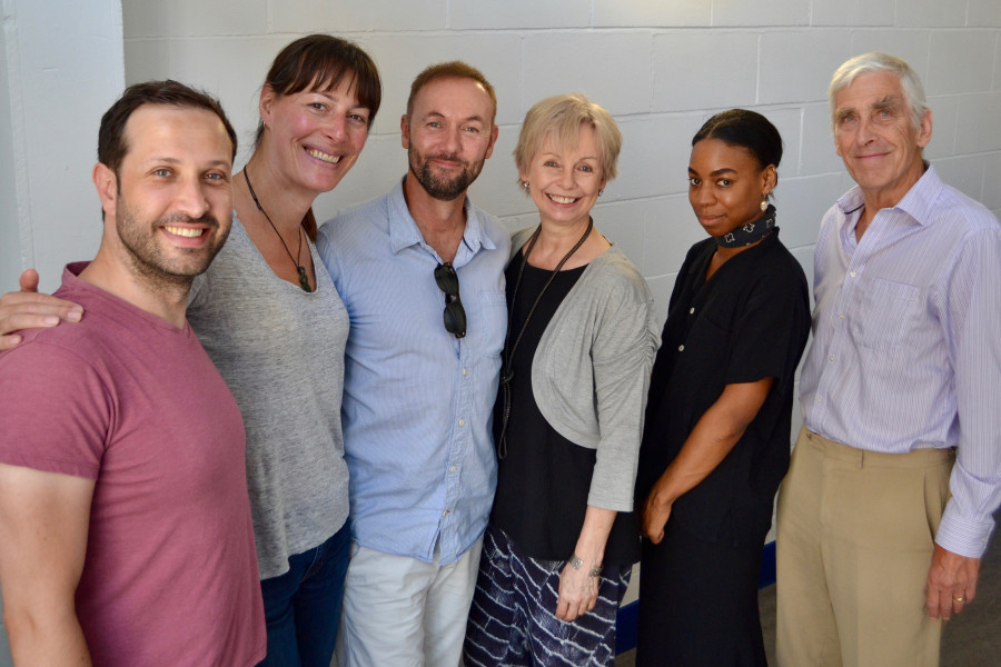 Samuel Clemens (Mantus), Rebecca Root (Cantico), Seán Carlsen (Narvin), Pippa Bennett-Warner (Livia) and Terrence Hardiman (Rassilon)